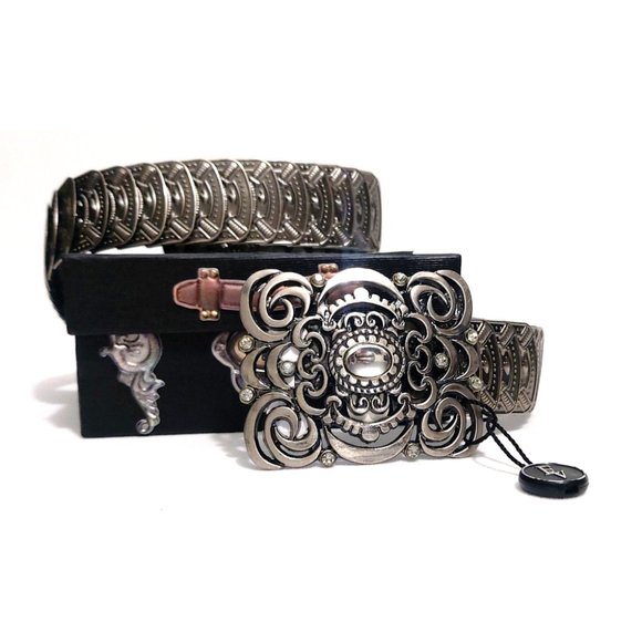 evgothicjewelry Metallic Snake Design Women 32 inches Stretch Belt - Picture 5 of 6